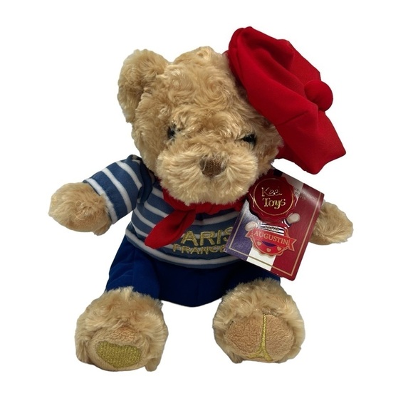 Paris France Bear Keel Toys Augustin Hat Scarf New Tags - Picture 1 of 11